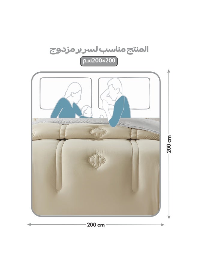 Donetella Bedding Comforter Set, King Size 240x260 cm - 6-Pcs Digital Print Quilted Bed Set, Microfiber Fabric - 1 Comforter, 1 Fitted Sheet, 2 Pillow Shams, 2 Pillowcases - Image 3